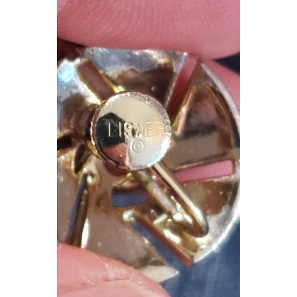 VTG Lisner Earrings Silver Tone Pinwheel Screw Back Mid Century MCM Round 7/8" - Picture 11 of 11